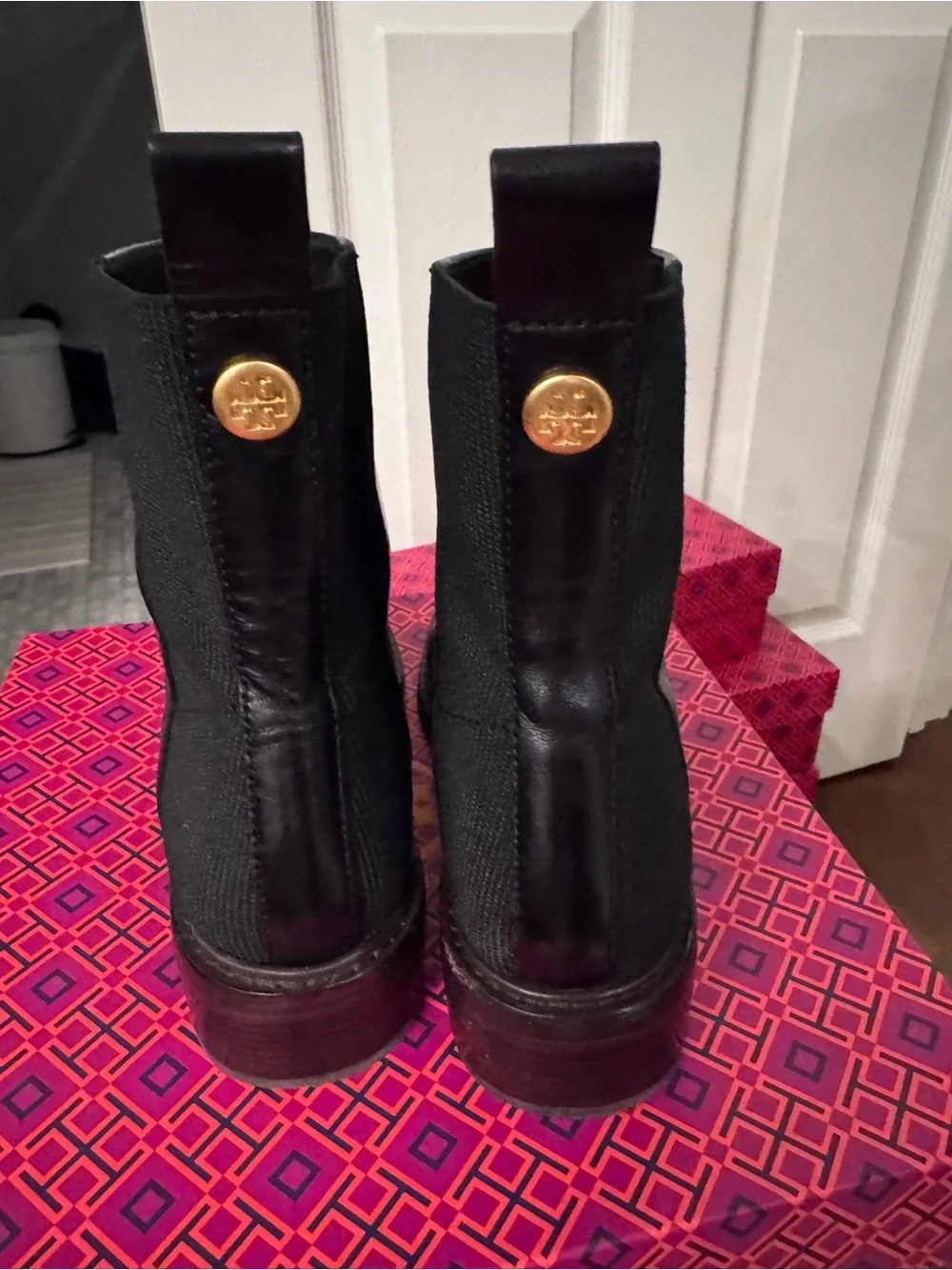 Tory Burch Black Leather Chukka Boots